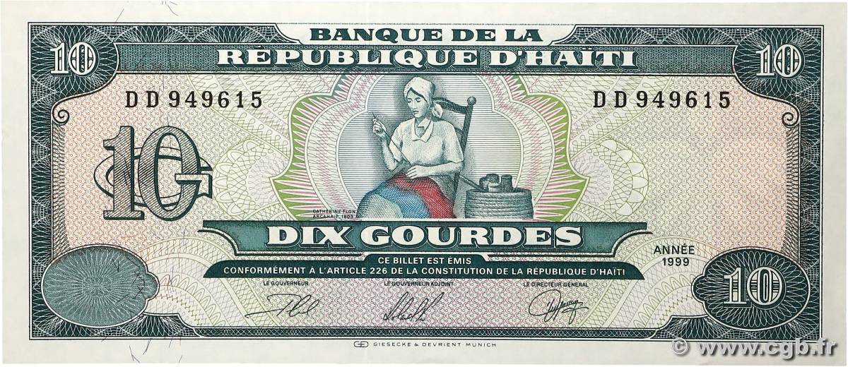 10 Gourdes HAÏTI  1999 P.256a SPL