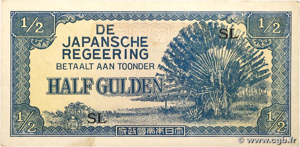 1/2 Gulden INDIAS NEERLANDESAS  1942 P.122b SC