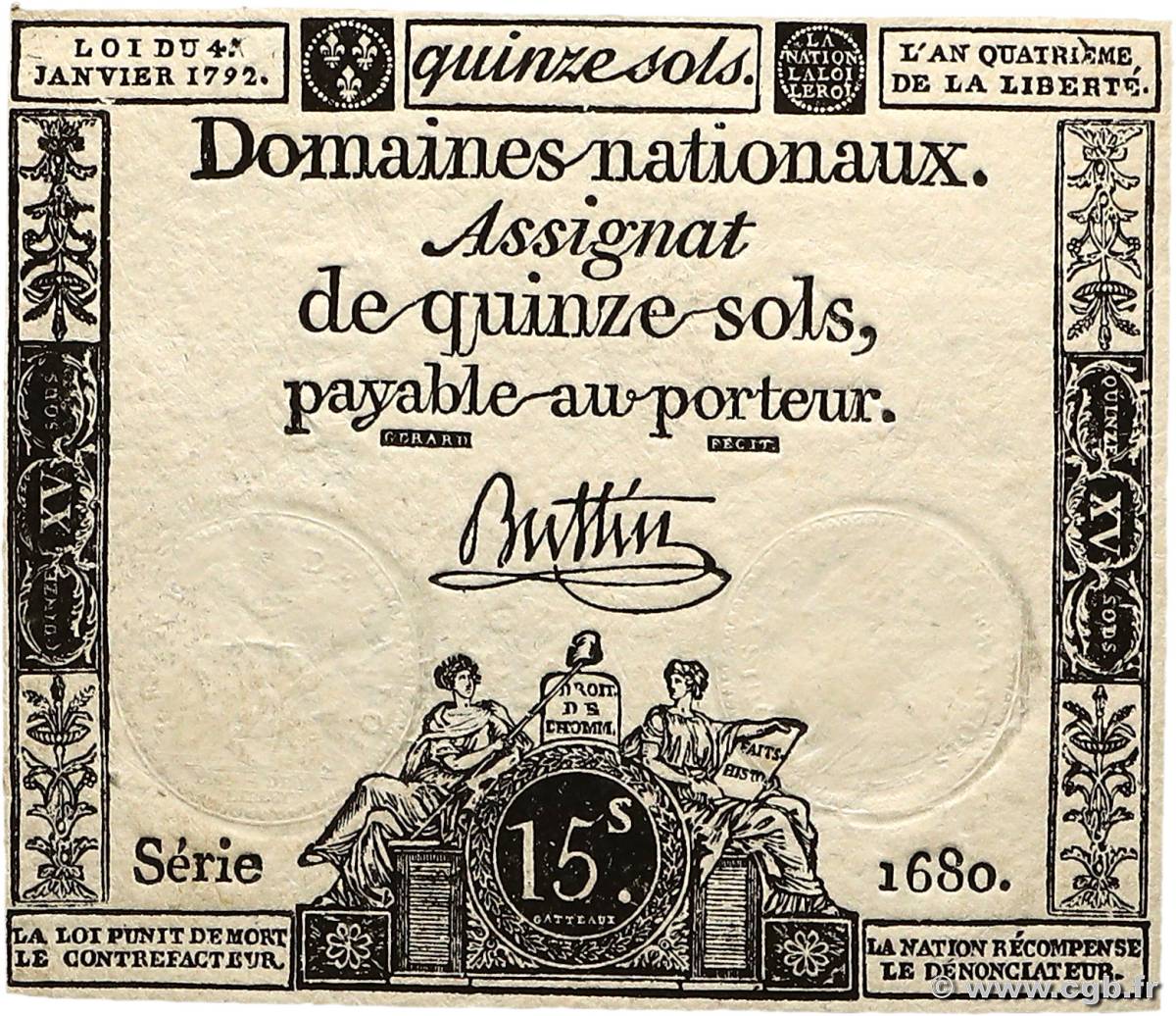 15 Sols FRANCE  1792 Ass.24a SPL