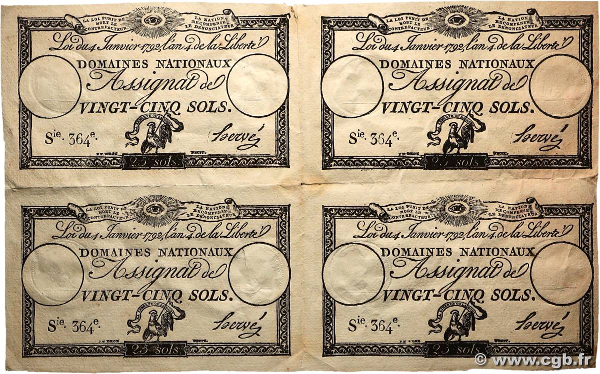 25 Sols Planche FRANCE  1792 Ass.25a-p TTB