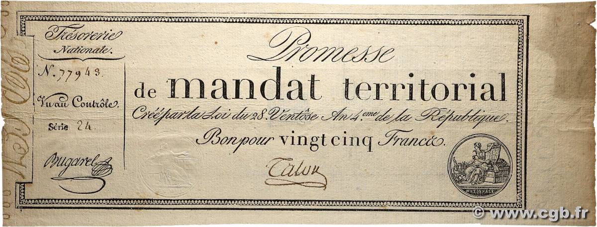 25 Francs avec série FRANCE  1796 Ass.59b TTB