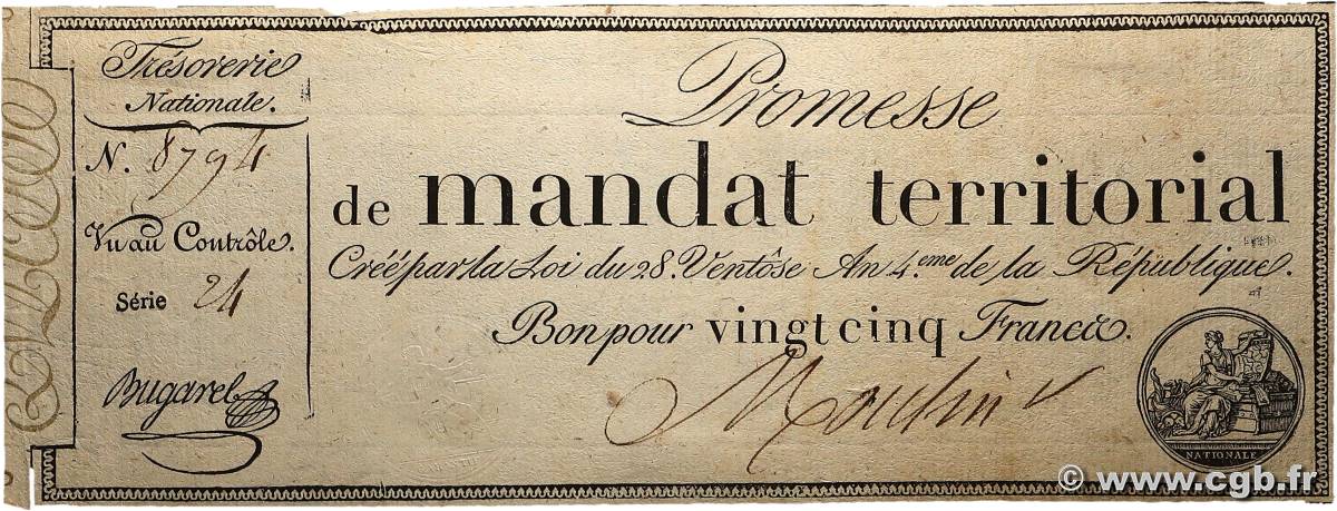 25 Francs avec série FRANCE  1796 Ass.59b pr.TTB
