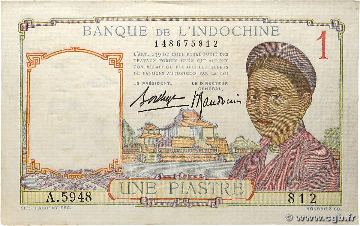 1 Piastre INDOCHINE FRANÇAISE  1936 P.054b pr.SPL