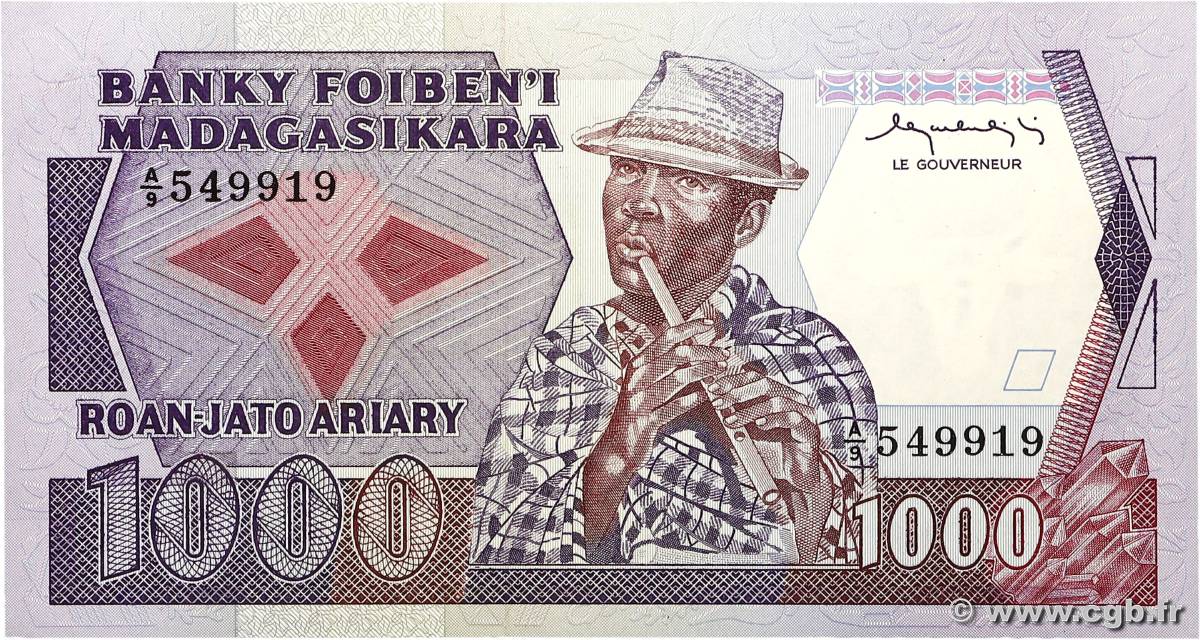 1000 Francs - 200 Ariary MADAGASCAR  1983 P.068a pr.NEUF