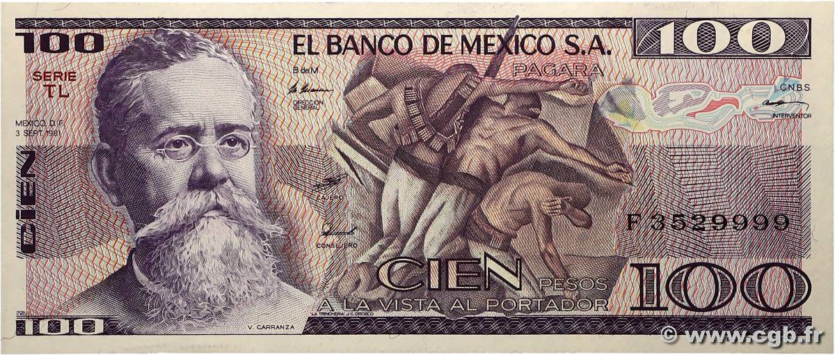 100 Pesos MEXIQUE  1981 P.074b NEUF