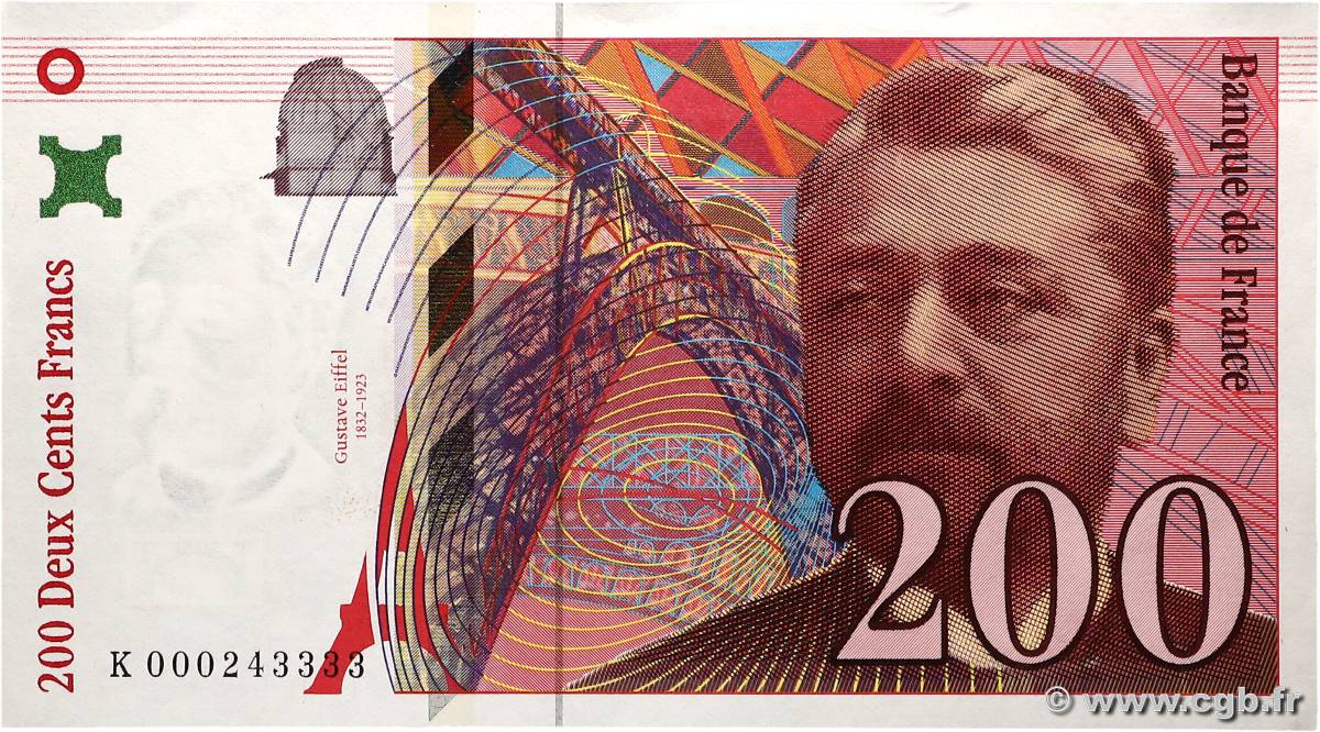 200 Francs EIFFEL FRANCE  1995 F.75.01 SPL
