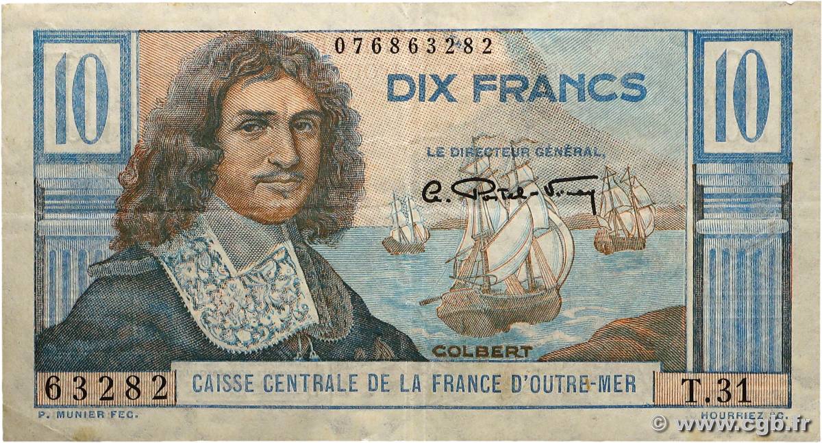10 Francs Colbert CCFOM AFRIQUE ÉQUATORIALE FRANÇAISE  1947 A.130a TTB