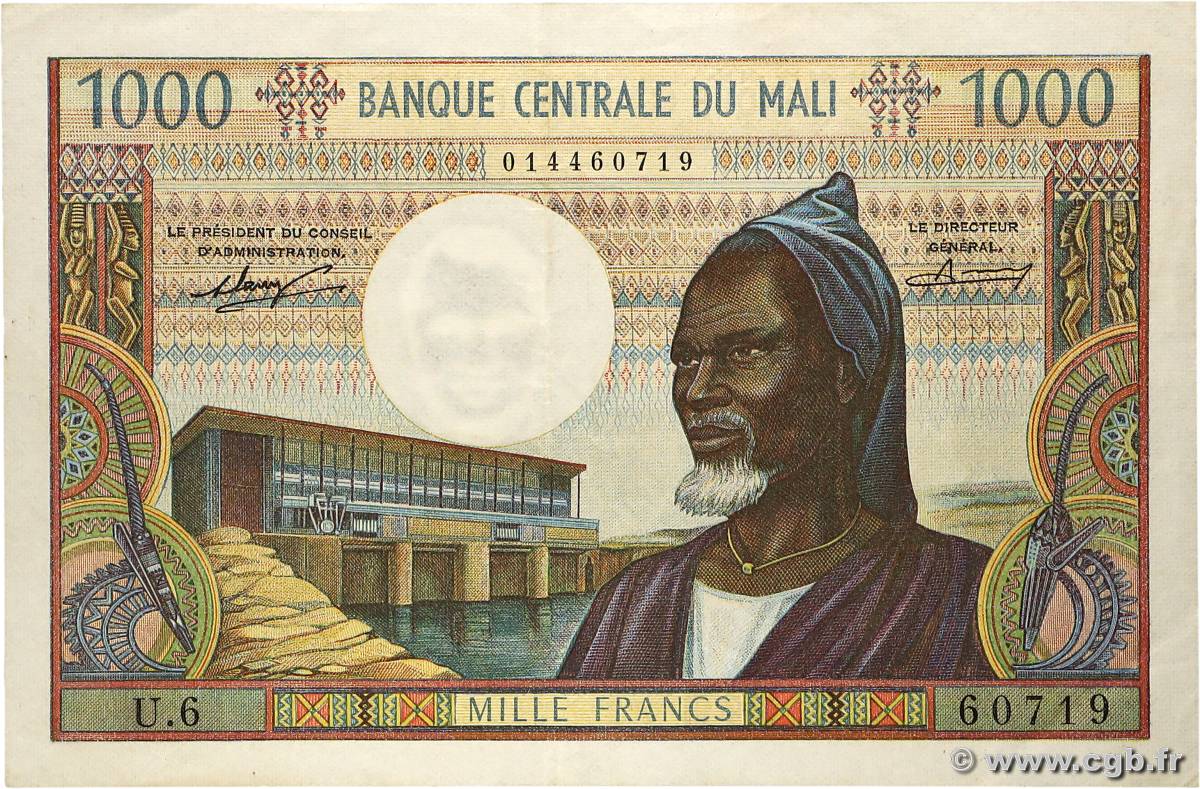 1000 Francs MALI  1970 P.13a BB