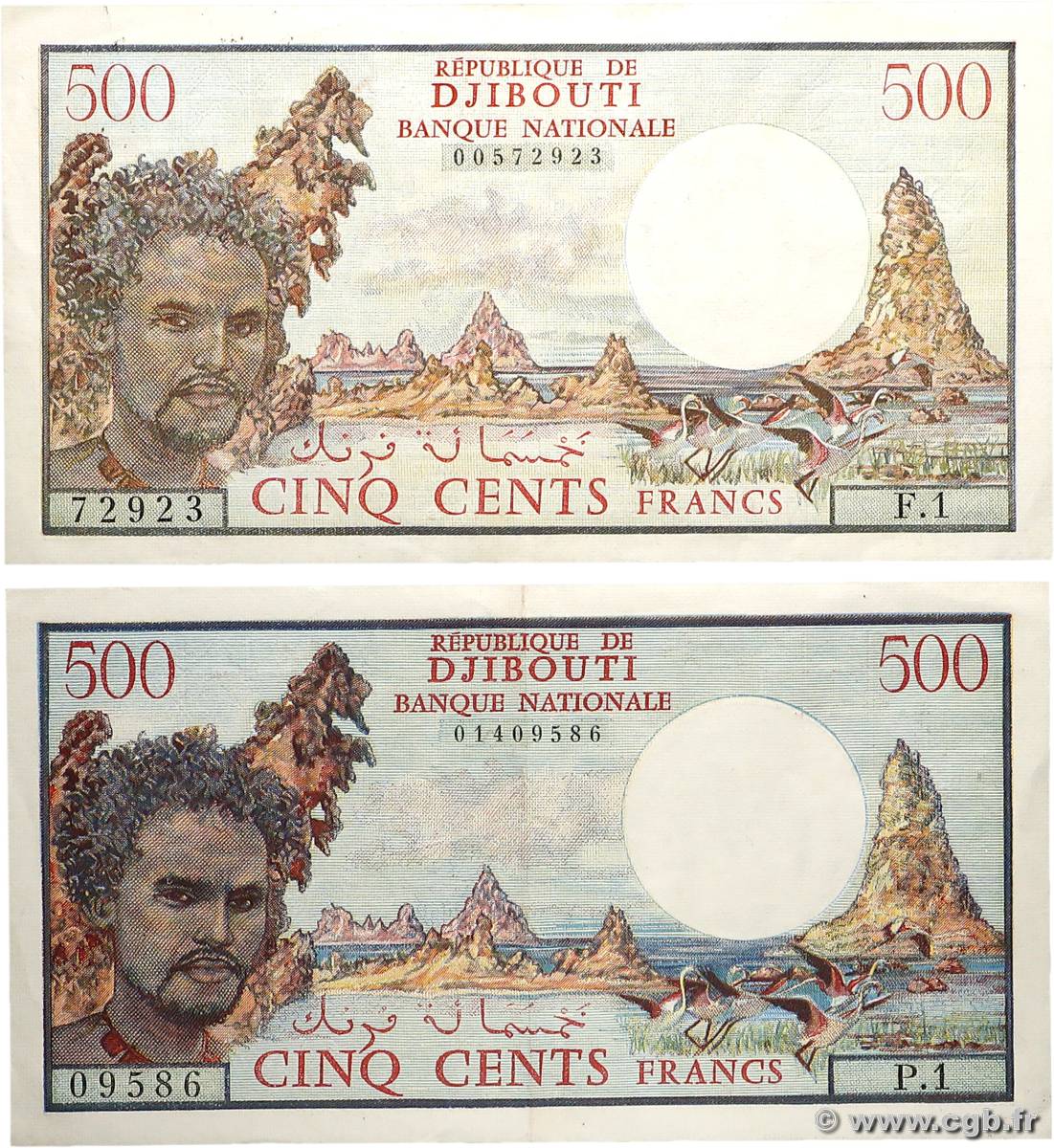 500 Francs Lot DJIBOUTI  1988 P.36a TTB