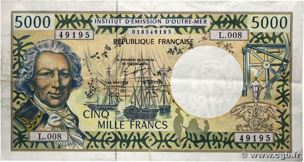 5000 Francs FRENCH PACIFIC TERRITORIES  1997 P.03e q.BB