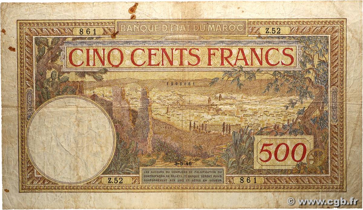 500 Francs MAROC  1946 P.15b B+
