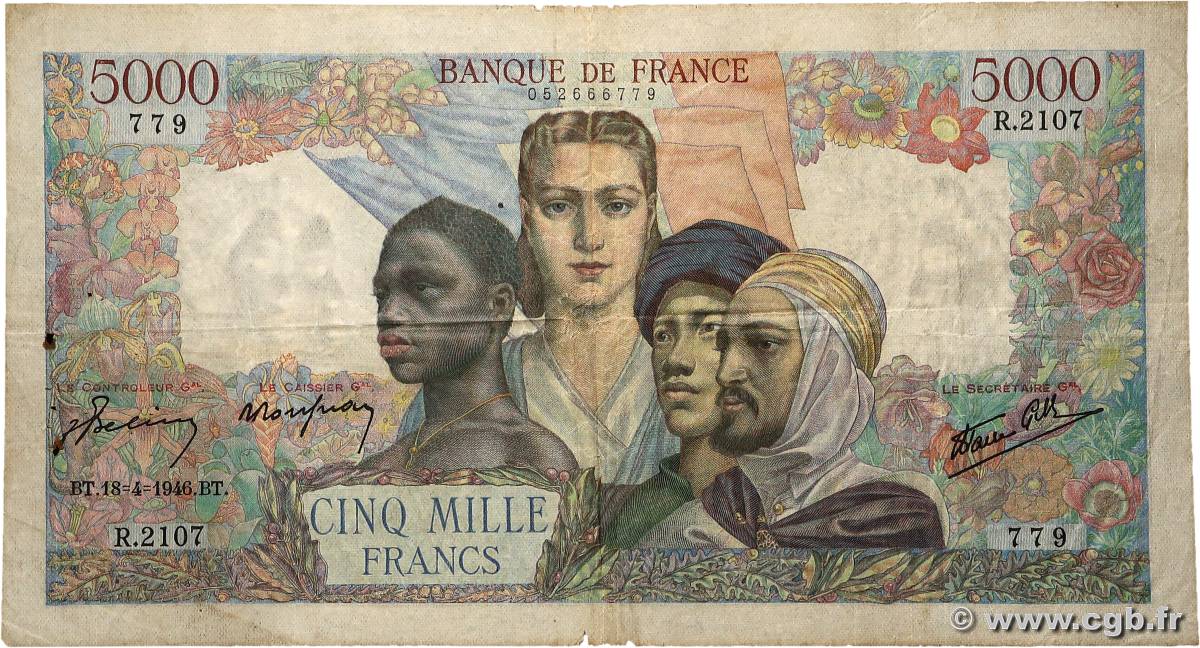 5000 Francs EMPIRE FRANÇAIS FRANCE  1946 F.47.52 TB+
