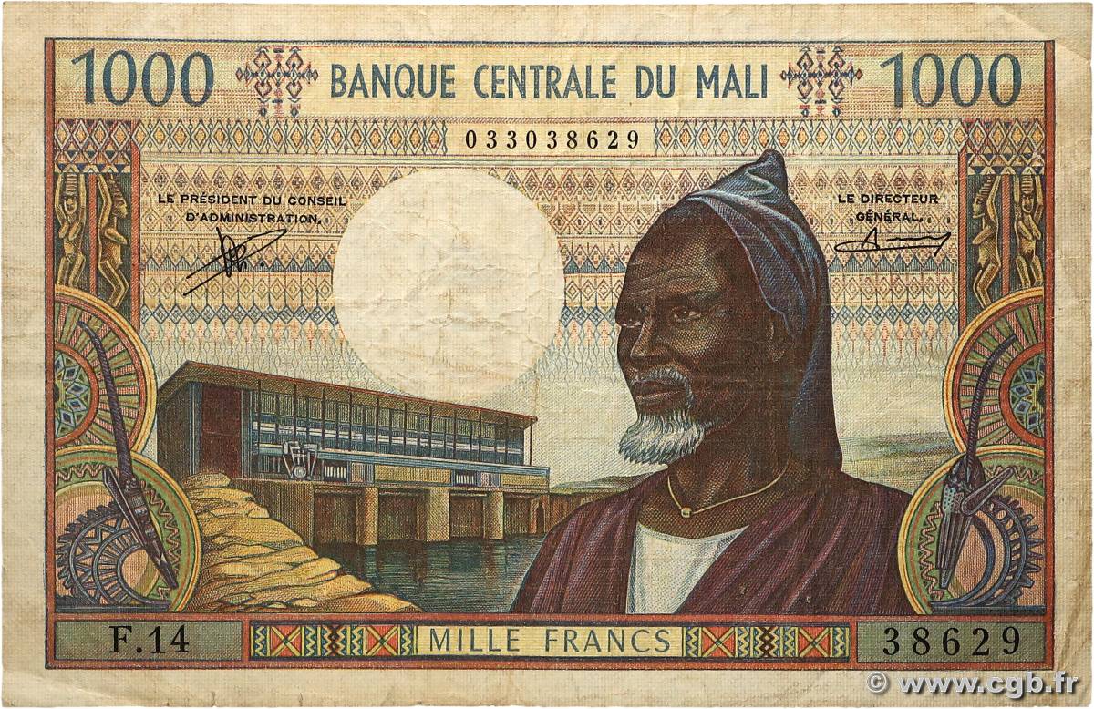 1000 Francs MALI  1970 P.13b TB