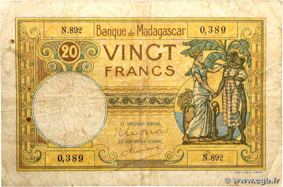 20 Francs MADAGASKAR  1948 P.037 fS