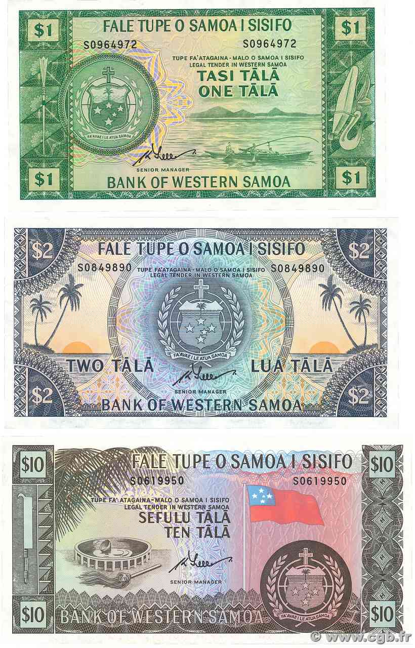 1, 2 et 10 Tala Lot SAMOA  2020 P.16dCS, P.17cCS et P.18dCS NEUF