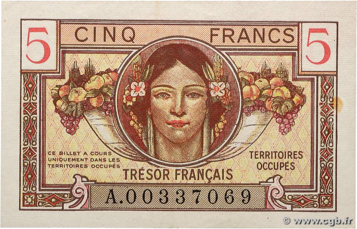 5 Francs TRÉSOR FRANÇAIS FRANKREICH  1947 VF.29.01 fST