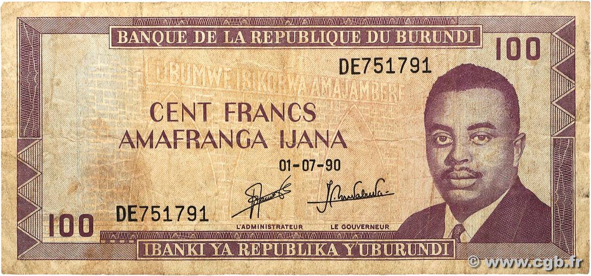 100 Francs BURUNDI  1990 P.29c F