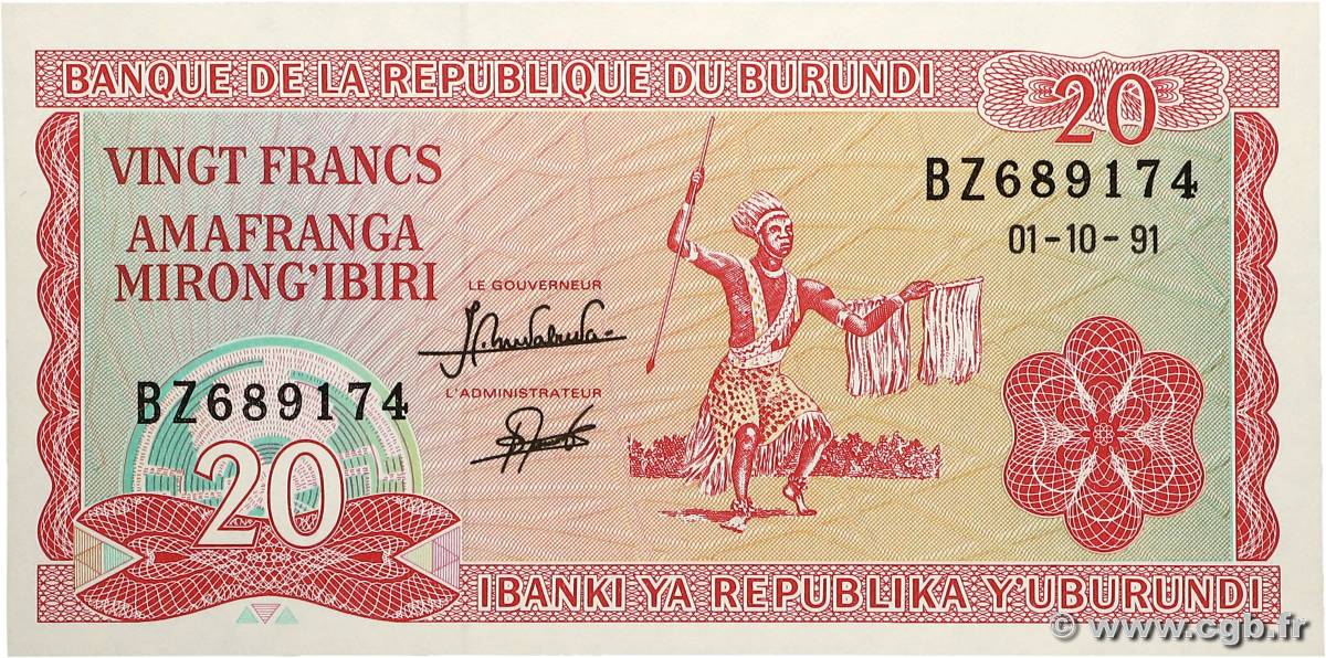 20 Francs BURUNDI  1991 P.27c NEUF