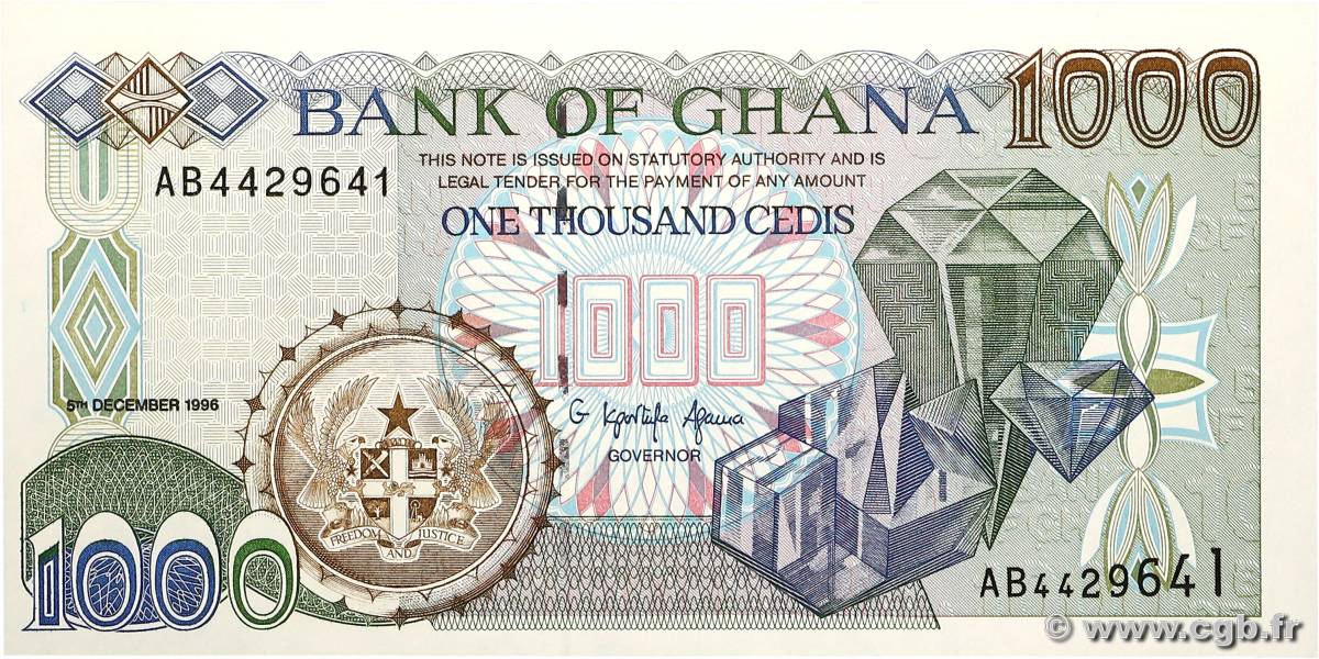 1000 Cedis GHANA  1996 P.32a NEUF