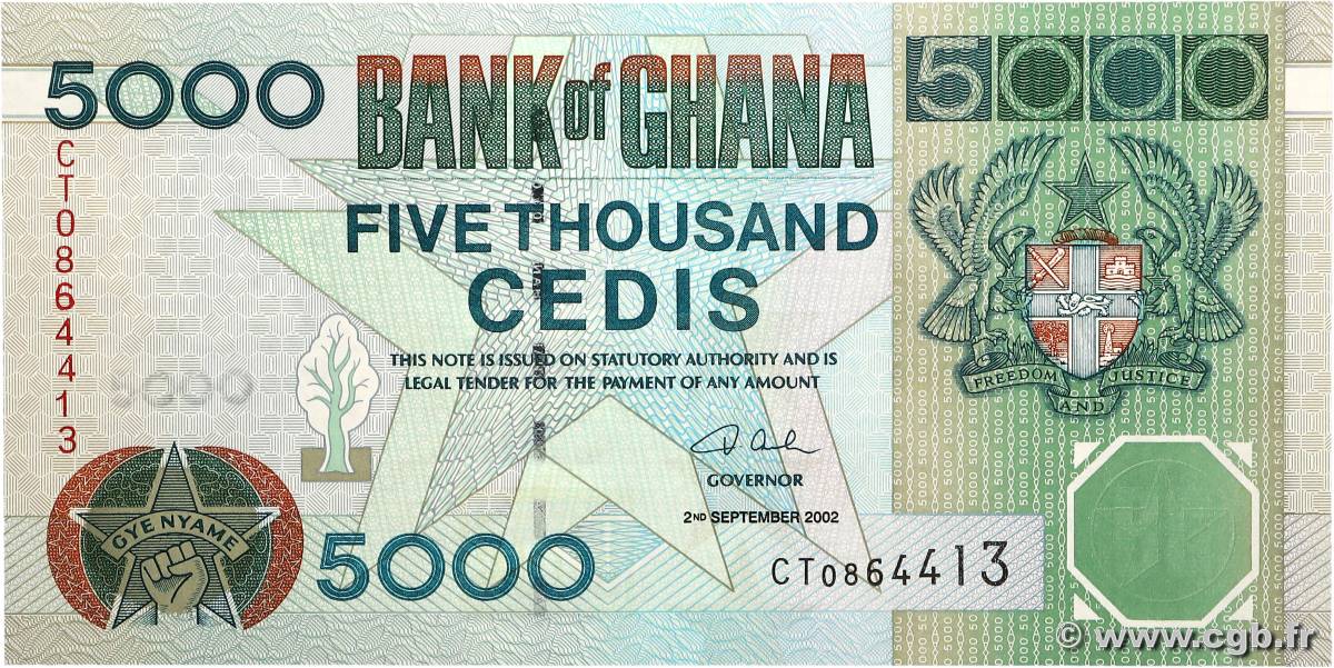 5000 Cedis GHANA  2002 P.34h NEUF