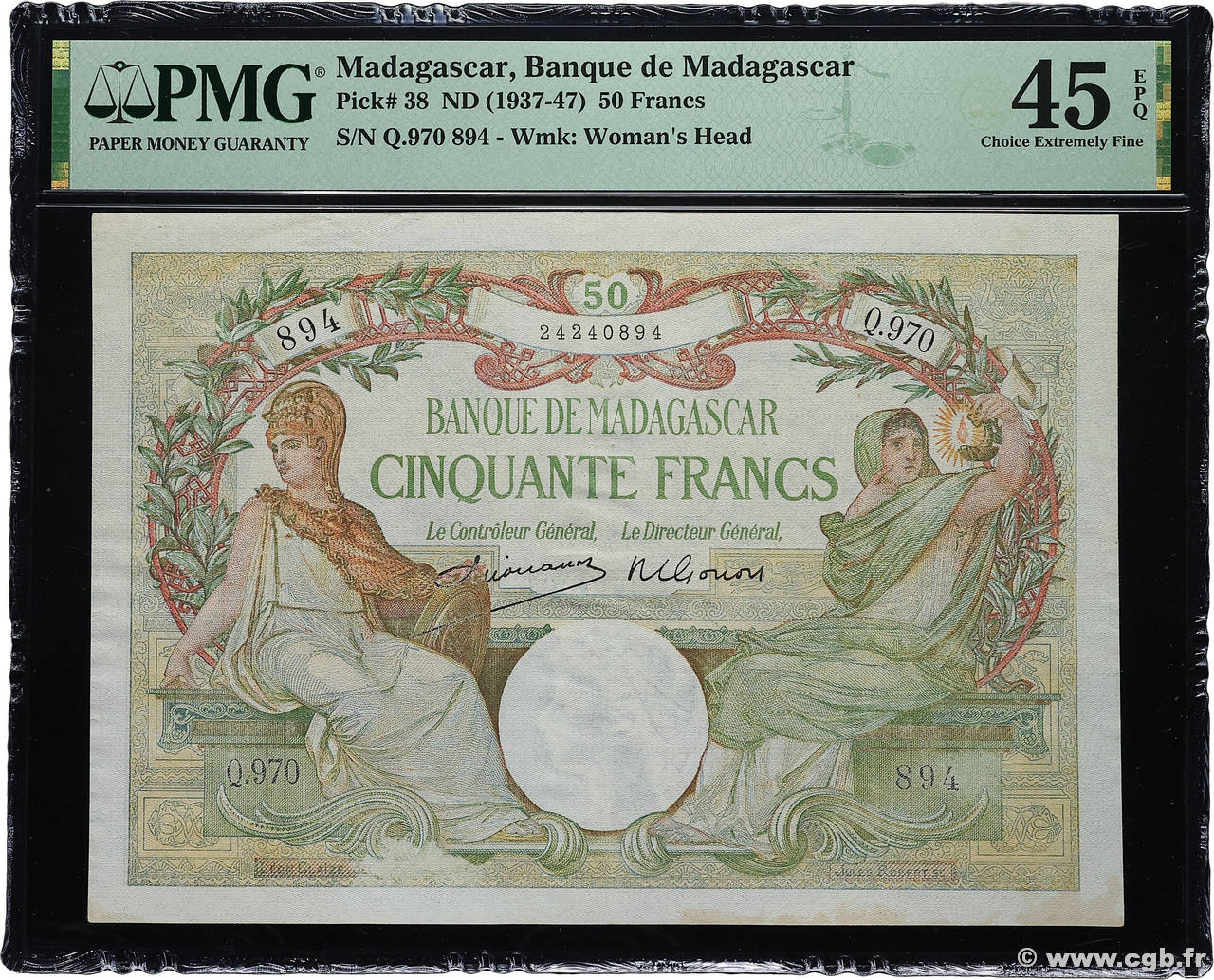 50 Francs MADAGASCAR  1948 P.038 SUP