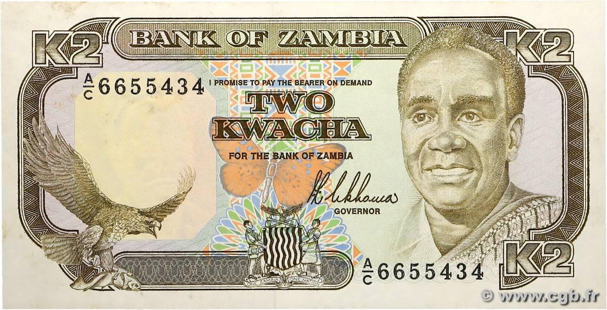 2 Kwacha ZAMBIE  1989 P.29a SUP+