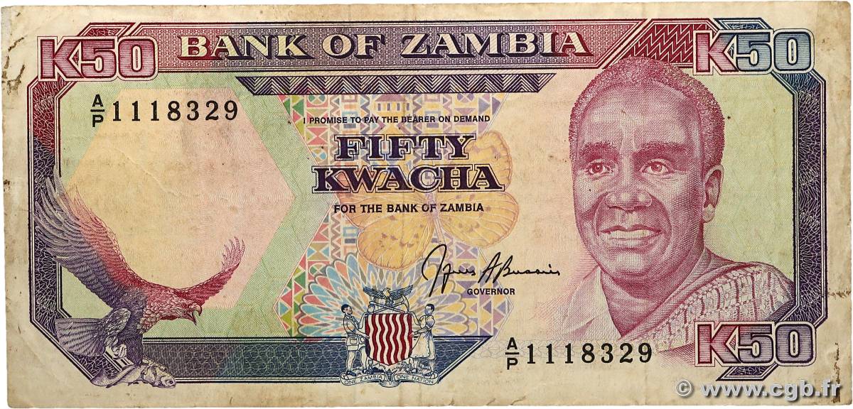 50 Kwacha ZAMBIE  1989 P.33b TB