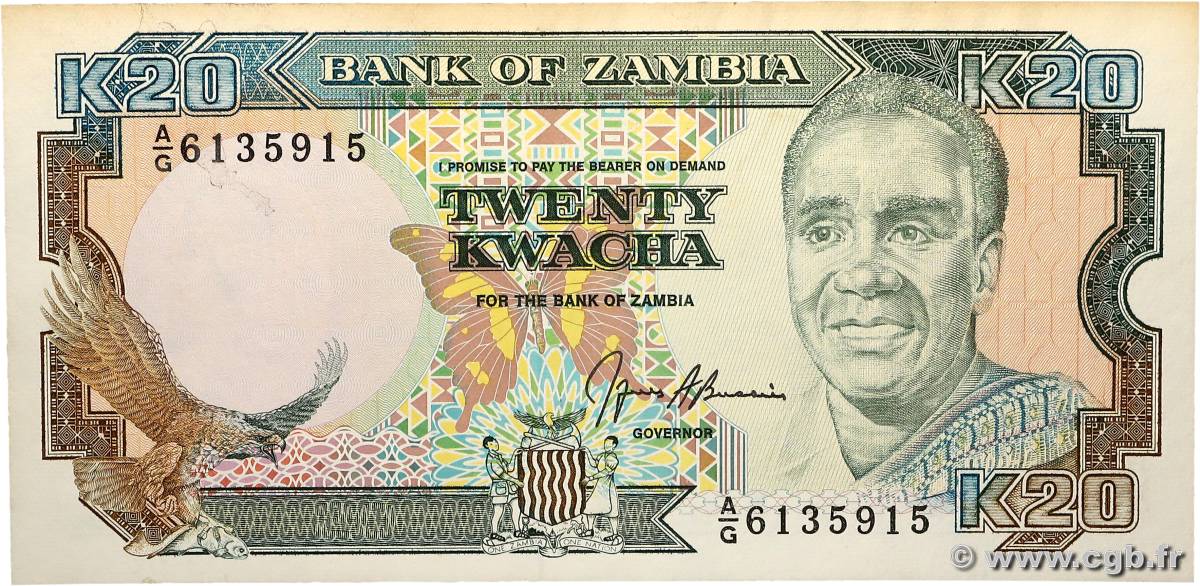 20 Kwacha ZAMBIE  1989 P.32b TTB+