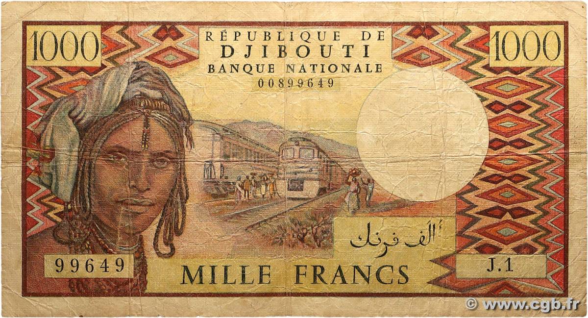 1000 Francs DJIBOUTI  1979 P.37a B
