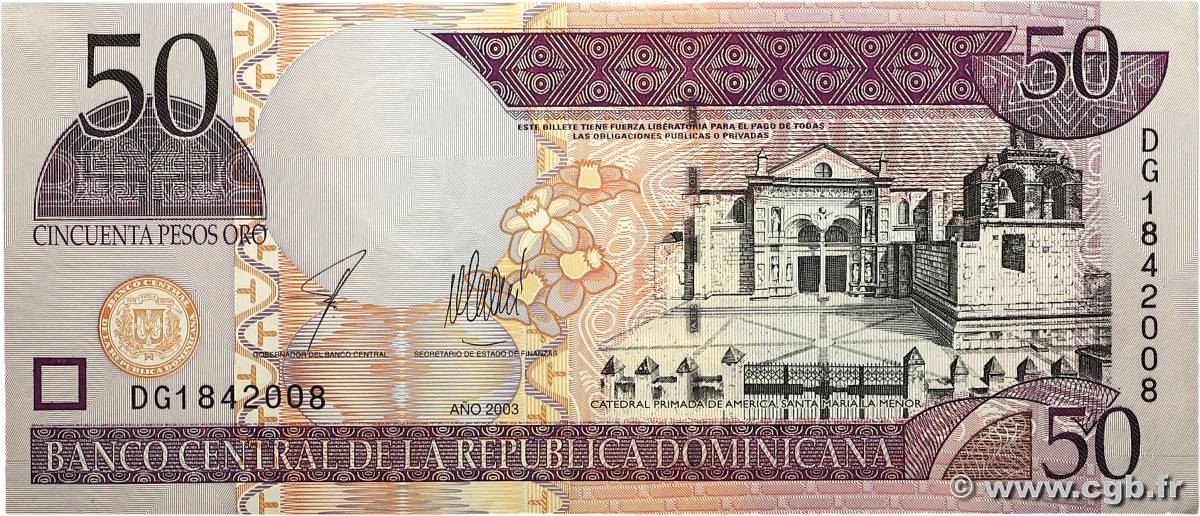 50 Pesos Oro RÉPUBLIQUE DOMINICAINE  2003 P.170b VZ+