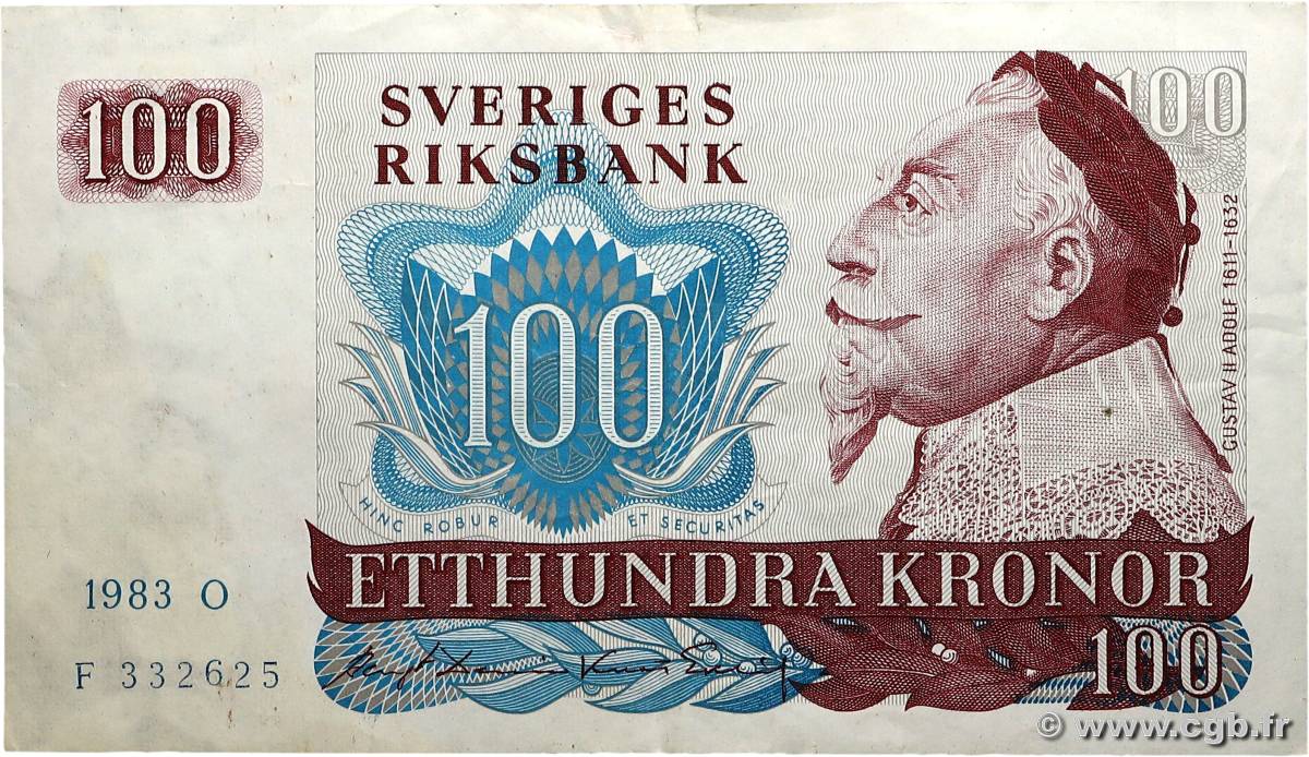 100 Kronor SUÈDE  1983 P.54c TTB+
