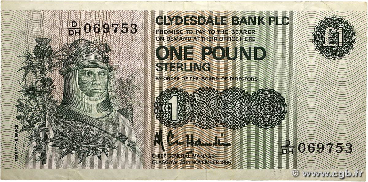 1 Pound ÉCOSSE  1985 P.211c TTB