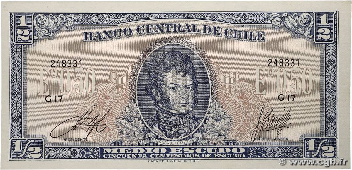 1/2 Escudo CHILI  1970 P.134Aa NEUF
