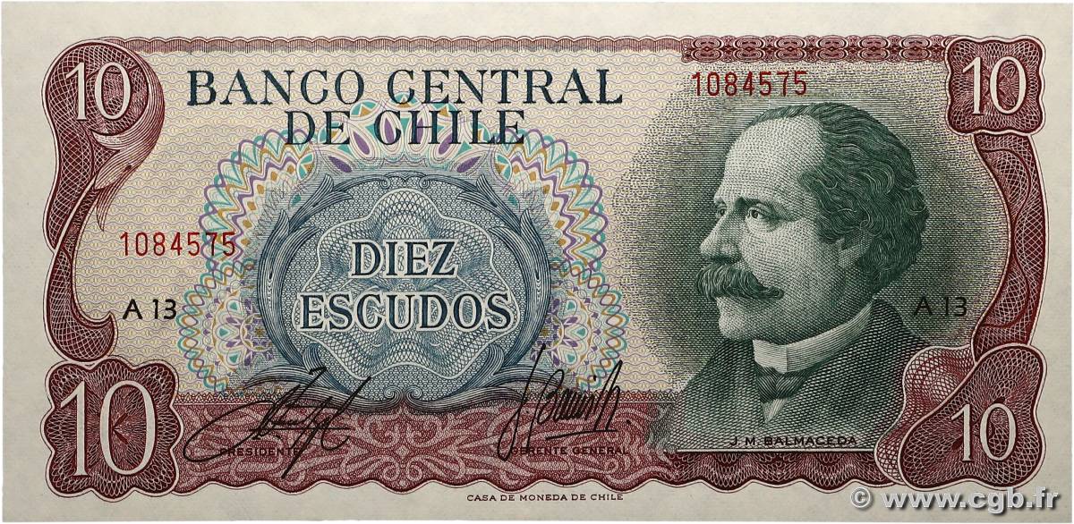 10 Escudos CHILI  1970 P.142 pr.NEUF