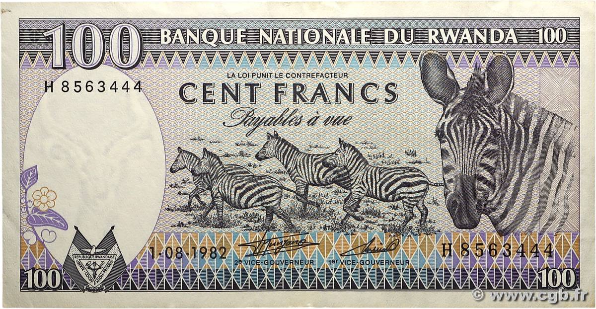 100 Francs RUANDA  1982 P.18 q.SPL