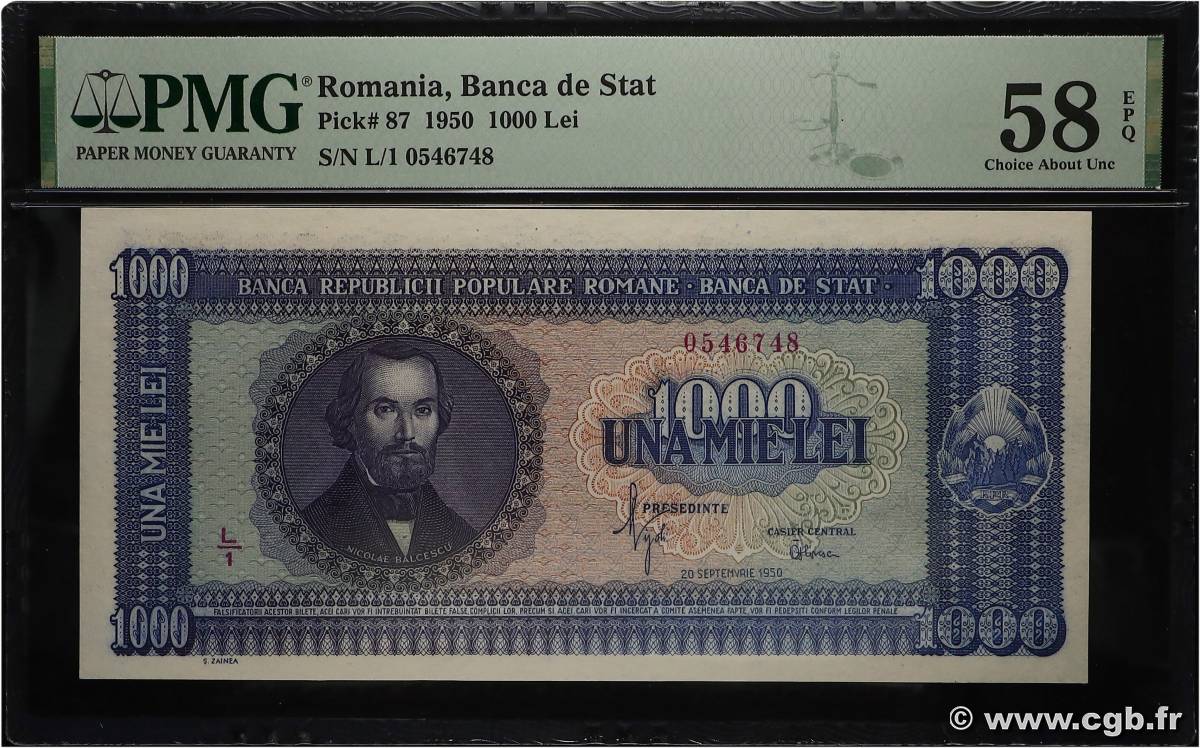 1000 Lei ROUMANIE  1950 P.087 SPL