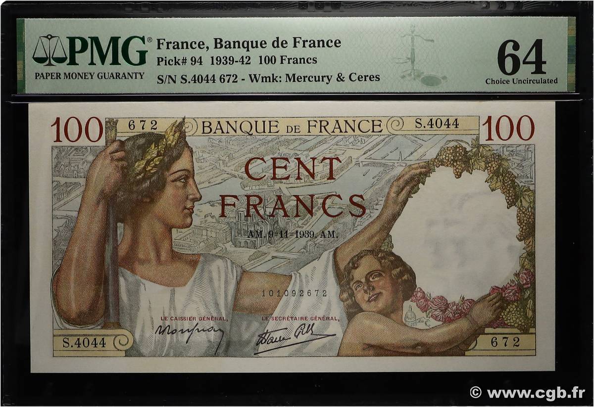 100 Francs SULLY FRANCE  1939 F.26.14 pr.NEUF