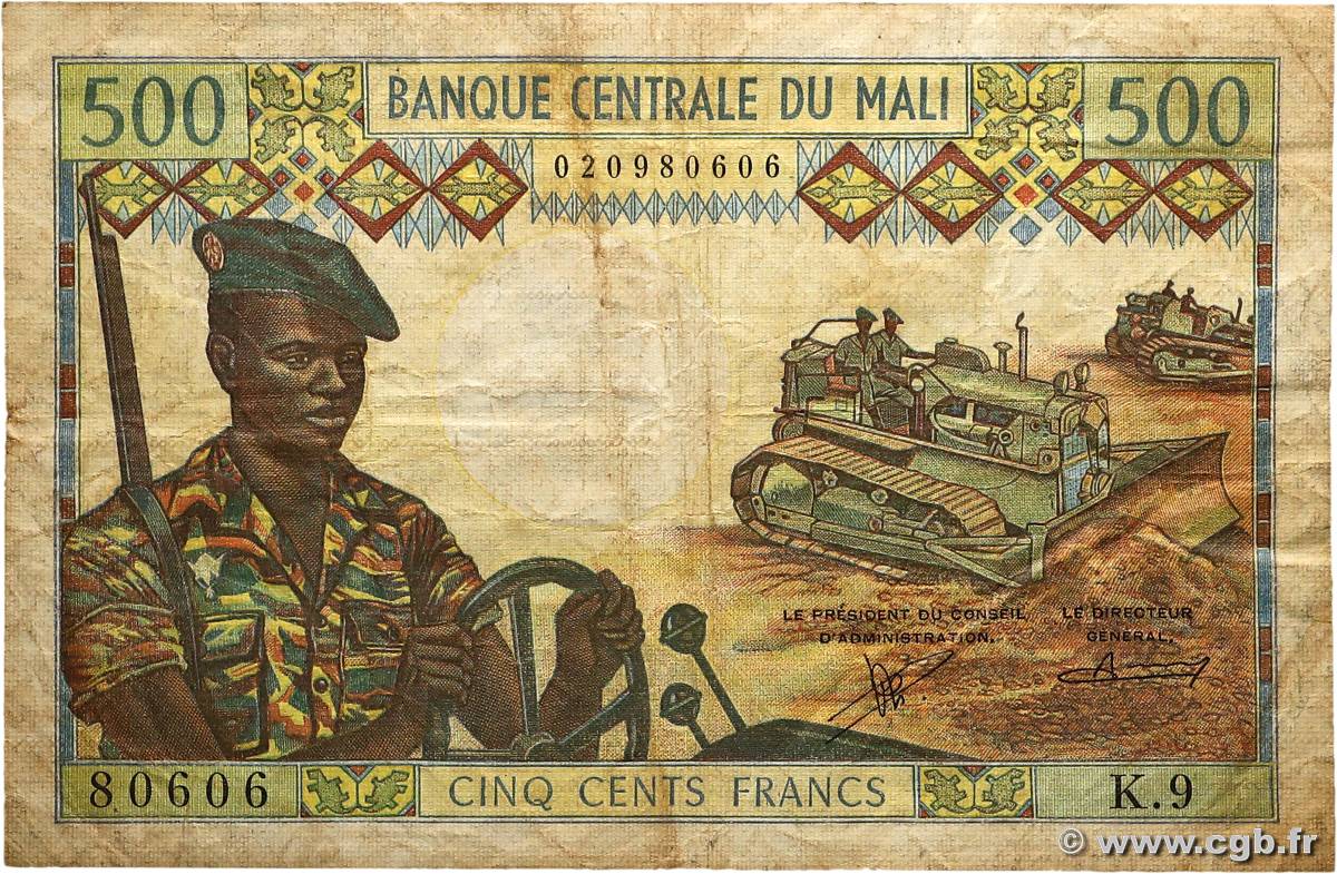 500 Francs MALI  1973 P.12c TB