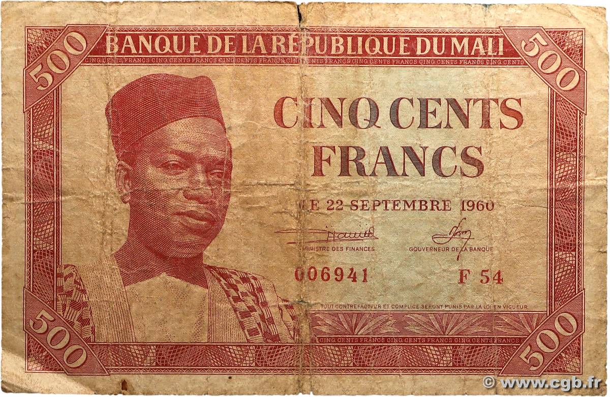 500 Francs MALI  1960 P.03 B