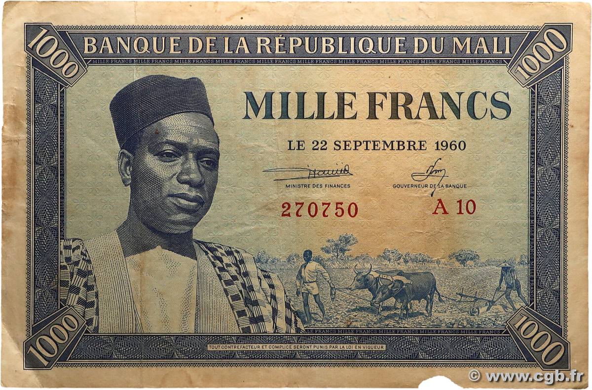 1000 Francs MALI  1960 P.04 F