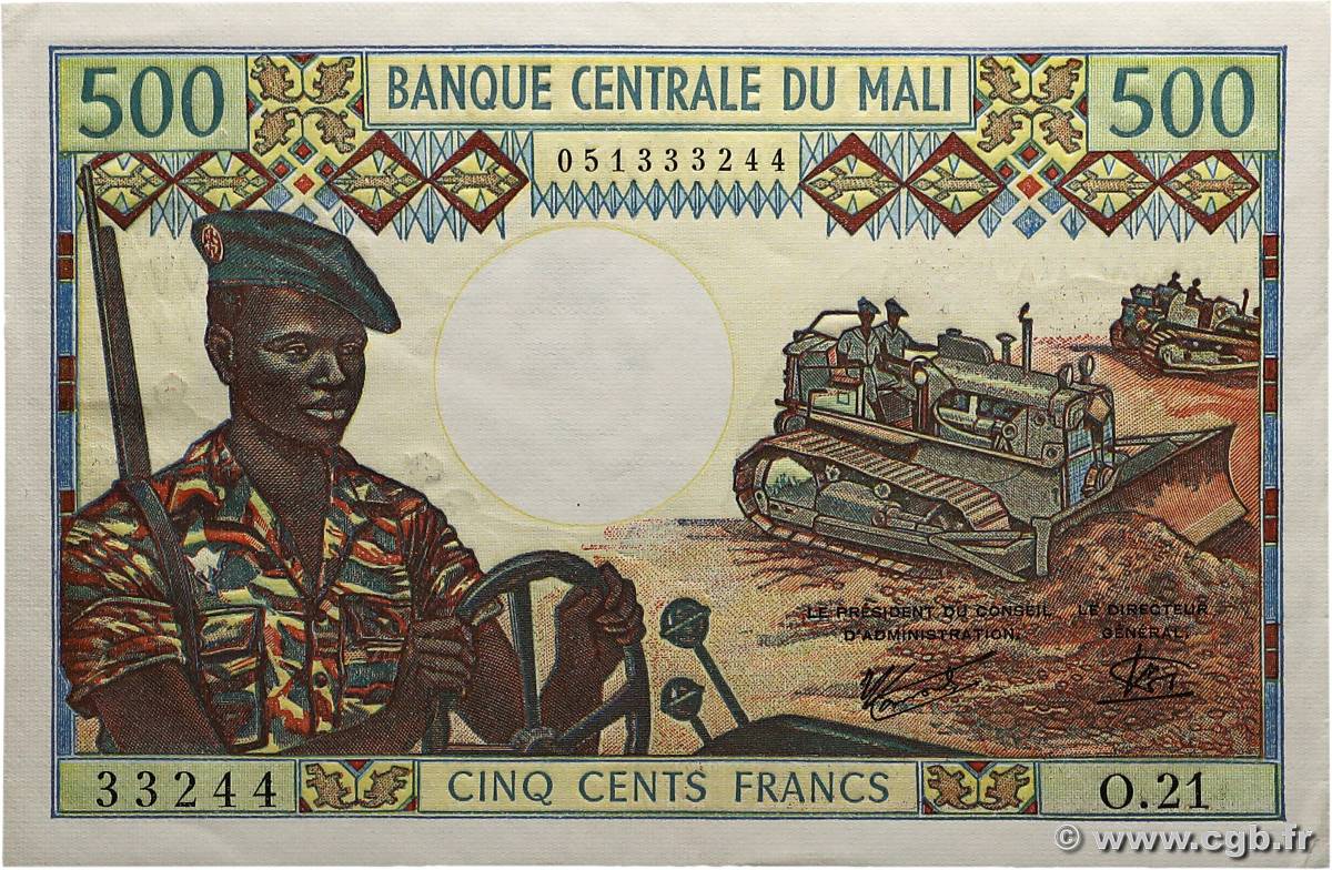 500 Francs MALí  1973 P.12e SC