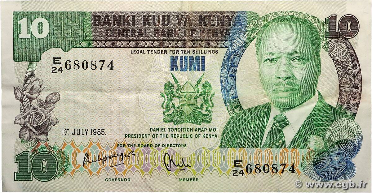 10 Shillings KENIA  1985 P.20d fVZ