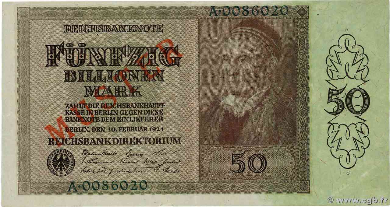 50 Billions Mark Spécimen ALLEMAGNE  1924 P.139s TTB+