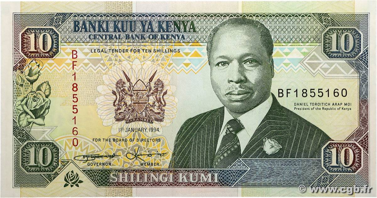10 Shillings KENYA  1994 P.24f NEUF