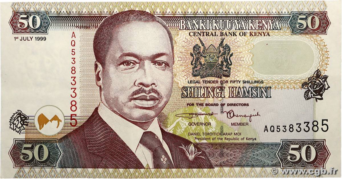 50 Shillings KENYA  1999 P.36d TTB+