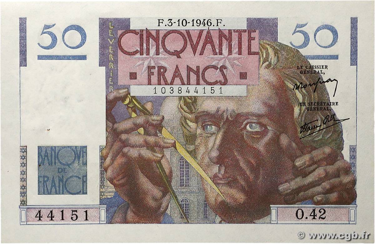 50 Francs LE VERRIER FRANCE  1946 F.20.06 SPL