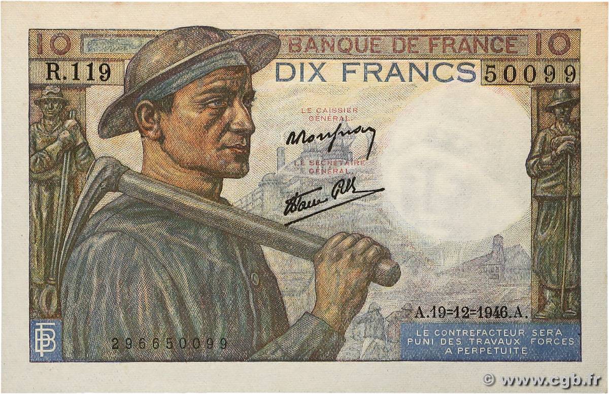 10 Francs MINEUR FRANCE  1946 F.08.16 SPL