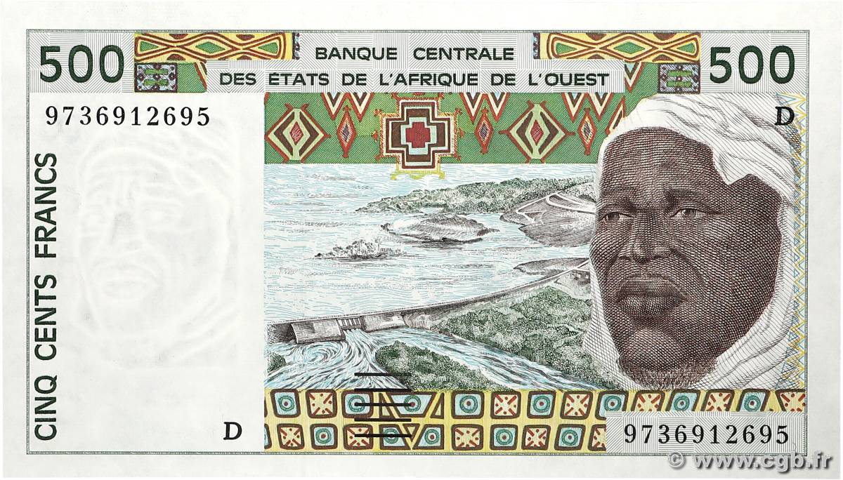 500 Francs ÉTATS DE L&nbsp;AFRIQUE DE L&nbsp;OUEST  1997 P.410Dg NEUF