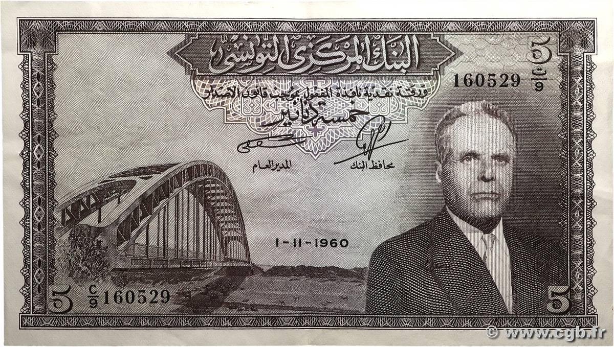 5 Dinars TUNISIE  1960 P.60 TTB+