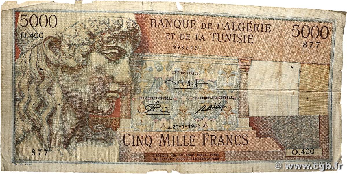 5000 Francs ALGÉRIE  1950 P.109 B